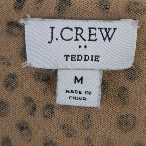 J.Crew Cheetah Teddie Sustainable 100% Cotton Crewneck Pullover Size M - Picture 6 of 8